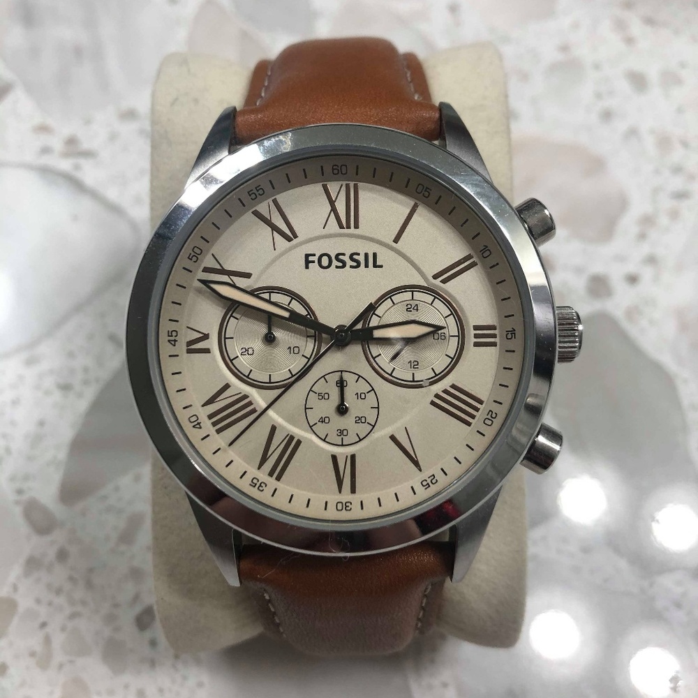 [Like New] Mens light brown leather watch